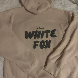 White-fox-boutique Women's Cream and Tan Hoodie